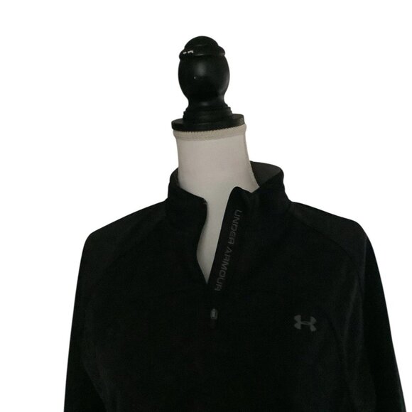 Under Armour 1/4 Zip Black Soft Shell Fitted Jacket Women’s Size Medium - Picture 2 of 8